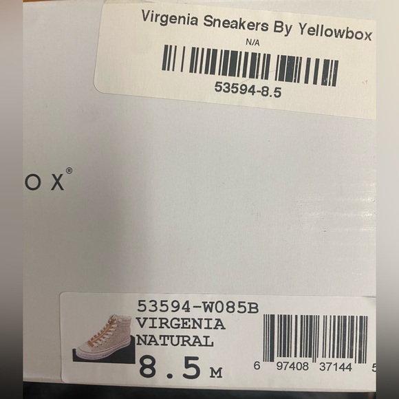 NIB STUNNING! Yellow Box High-Top Zipper Closure Canvas Fashion Sneakers - Picture 11 of 11